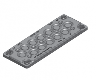 Мультифланец HTKC-20, 12 х 18 - 24 mm, 8 х 5 - 7 mm, IP65, серый